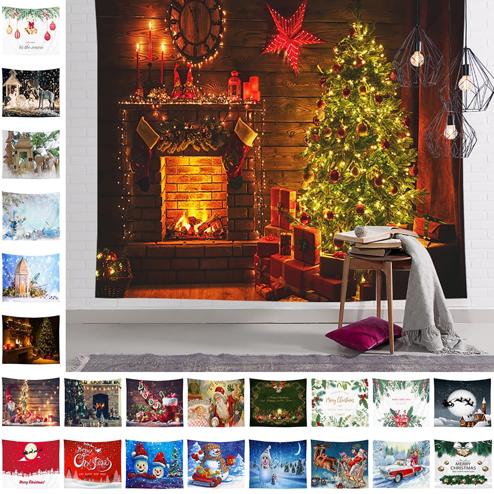 Hot Xmas Art Home Wall Hanging Tapestry Christmas Festival Bedspread Wall Decor 