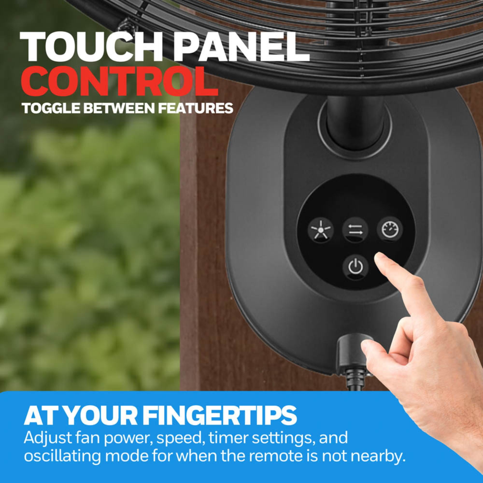 Honeywell Wall Fan, Oscillating Outdoor Wet-Rated Cooling Unit with Remote, Matte Black