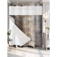 thumbnail image 4 of Brown Ombre No Hook Shower Curtain Waterproof, Bathroom Curtains with Snap in Liners and See Through Top Window, Modern Abstract Art Oil Painting Hotel Style Bathtub Curtains Shower 72"Wx78"L, 4 of 8