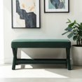 thumbnail image 2 of GZXS Modern Accent Bench with X-Frame Base, Upholstered Velvet Ottoman Stool with Padded Seat, Comfy Bedroom End of Bed Bench, 42"L x 20"W x 20"H (Green), 2 of 7