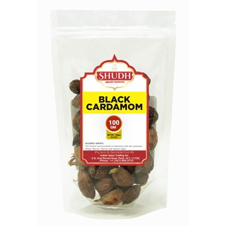 Shudh Black Cardamom Pods Whole 100 GM ~ (Amomum tsao-ko/Cao Guo/Thao Qua) ~ All Natural ~ Non-GMO Spice