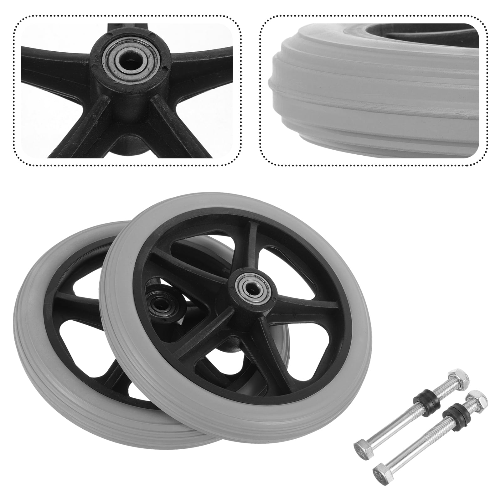 2Pcs Wheelchair Wheels Small Front Wheels Universal Wheel Replacements for  Wheelchairs 