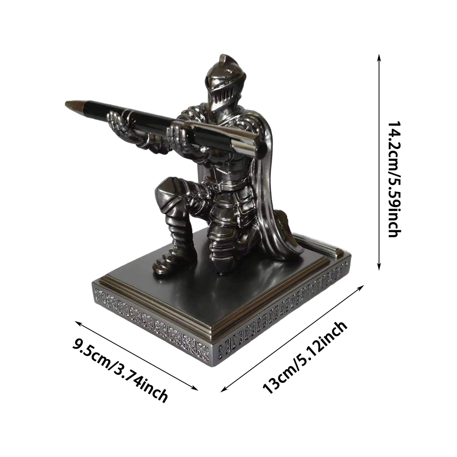 Soldier Knight Desk Organizer - Style Pen Holder & Phone Stand, Cool Office Accessory Gift for Men - Executive Home Office Decor -