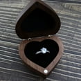thumbnail image 4 of Engagement Ring Box Small Wooden Heart Shaped Ring Case for Proposal Wedding Ceremony Birthday Gift (Walnut Wood)-Single Ring Slot Grey Without Jewellery, 4 of 6