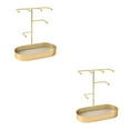 thumbnail image 3 of Dalazy Jewelry Organizer Stand Tray Display Rack Rings for Gold PU Leather Pad 20 x 10 x 21cm 2Set, 3 of 6