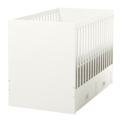 GONATT Crib with drawer, white, 271/2x52 - IKEA