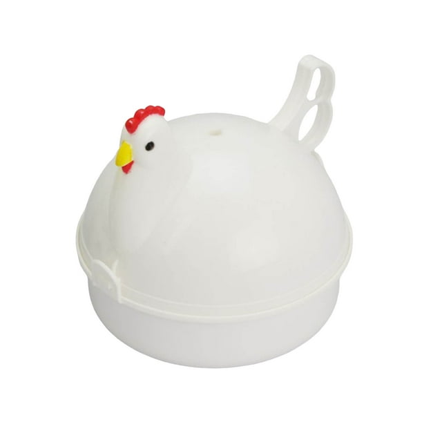 Egg Steamer for Kitchen - Microwave Egg Boiler 4 Egg Capacity with Lid for Soft or Hard Boiled Eggs Poacher Style White Compact Microwave Egg Cooker for Kitchen Tools