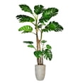 thumbnail image 1 of Vintage Home Artificial Faux Real Touch 6.67 Feet Tall Monstera With Burlap Kit With Fiberstone Planter, 1 of 3