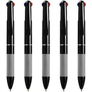 Cambond 3-in-1 Multicolor Pen .. 1.0mm - 3-Color Retractable .. Ballpoint Pens Nurse Pens .. for Office School Supplies .. Students Gift, 5 Pack(Black)