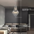 thumbnail image 3 of 20" Chrome Crystal Chandelier with Adjustable Height, Modern Ceiling Light Fixture for Living Room, Dining Room, Staircase, 11-Light E12 Bulb Base (No Bulbs), 3 of 11