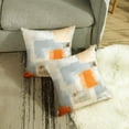 thumbnail image 4 of Throw Pillow Covers Modern Home Art Decor, 18 x 18 Inches Set of 2 Pillow Cases Decorative, Abstract Oil Painting Pillowcases for Bedroom, Living Room, Cushion Couch Sofa, Beige Orange, 4 of 6