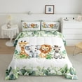 thumbnail image 2 of Feelyou Jungle Animal Party Full Size Comforter Sets, Giraffe Lion Elephant Bedding Comforter Set, Cute Wildlife Bedding Sets, Microfiber Room Decorative, 3pcs, 2 of 8