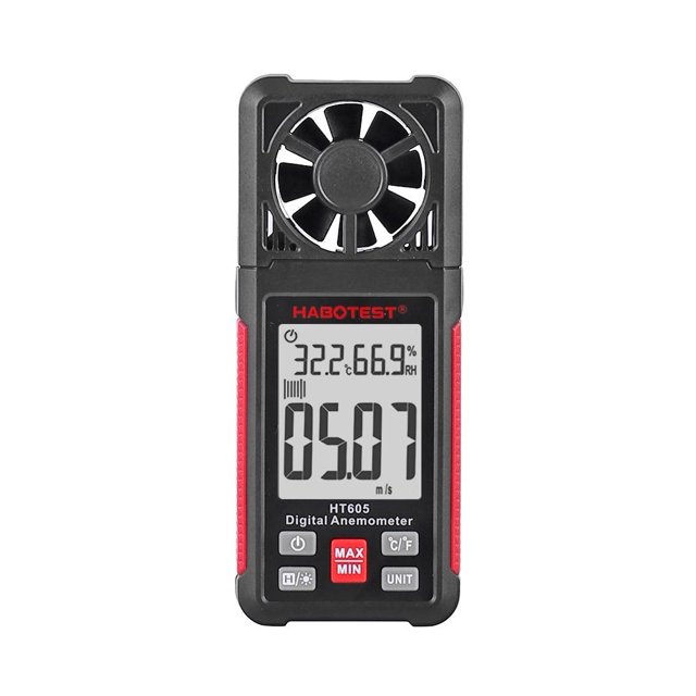 HT605 Anemómetro digital Medidor de volumen de aire Medidor de velocidad del viento Herramientas Ndcxsfigh Para estrenar