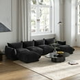 thumbnail image 4 of bokifol Modular U-Shaped Sofa,Cloud Sectional Couches for Living Room with Deep Seat,Chenille Sleeper Sofa Bed,Black, 4 of 6