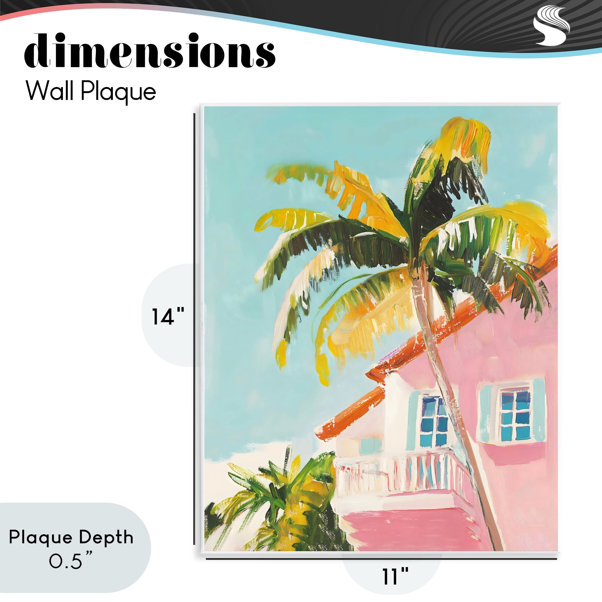 Stupell Industries Pink House Palm Tree Wall Plaque Art, design by The Prints Vibe