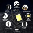 thumbnail image 3 of Linternas pequeñas, 1000 lúmenes, recargables, impermeables, portátiles, con luz LED, llavero, 4 modos, mini luces de trabajo con soporte plegable e imán fuerte (paquete de 2), 3 of 5