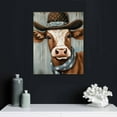 thumbnail image 4 of COMIO  Country Cow Pictures Wall Decor Cute Funny Brown Rustic Farmhouse Cattle Animal Canvas Prints Wall Art Ready To Hang for Bathroom Bedroom Living Room Kitchen Printed Artwork, 4 of 4