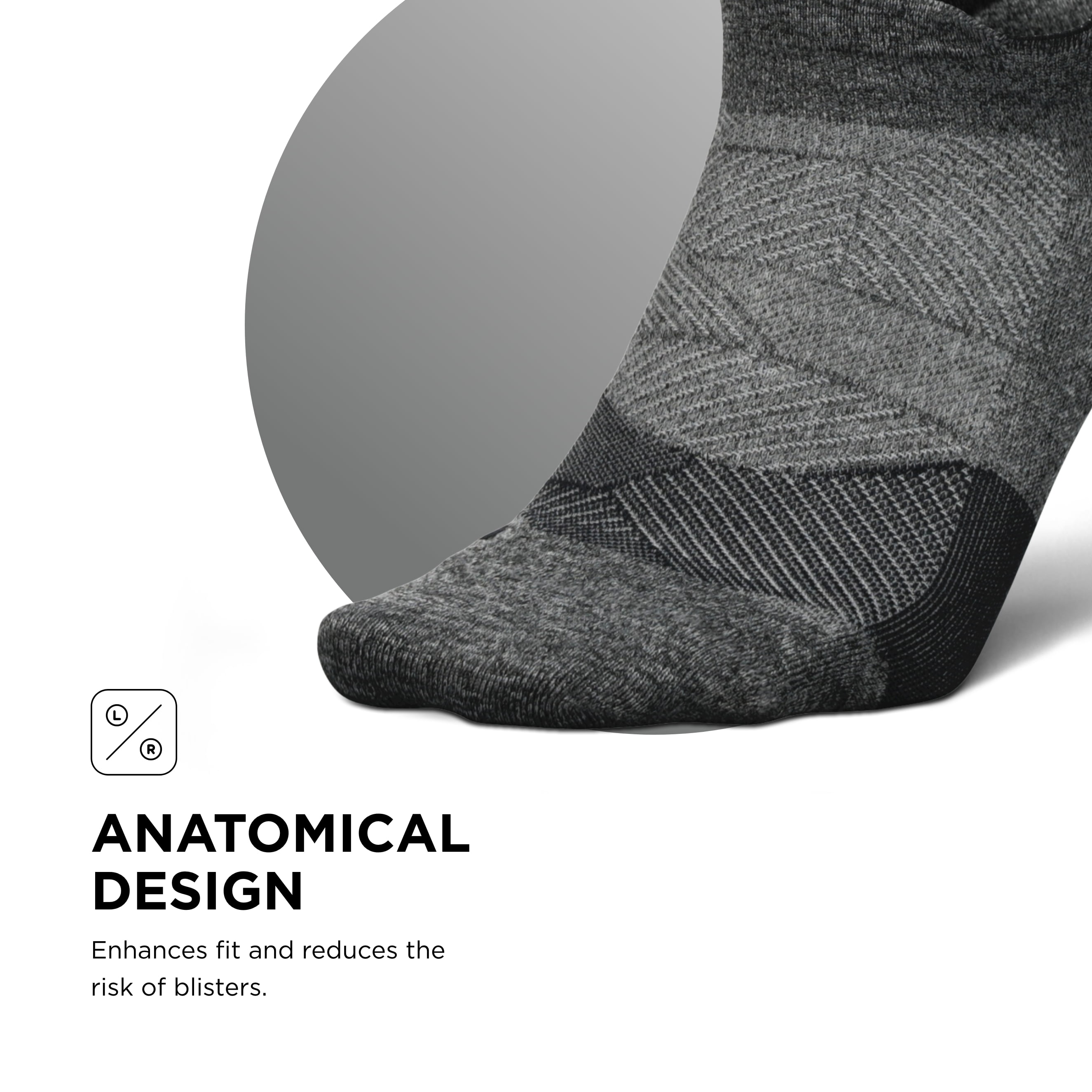 Feetures Elite Ultra Light Cushion Ankle Socks - Sport Sock with Targeted Compression - New Gray, S (3 Pair)