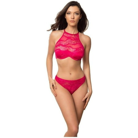 - Oh La La Cheri OLL-11-10644 Alizee High Neck Bra Bright Rose / S