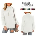 thumbnail image 4 of Asklazy Women's Turtleneck Oversized Sweaters Batwing Long Sleeve Pullover Loose Chunky Knit Jumper,White, 4 of 11
