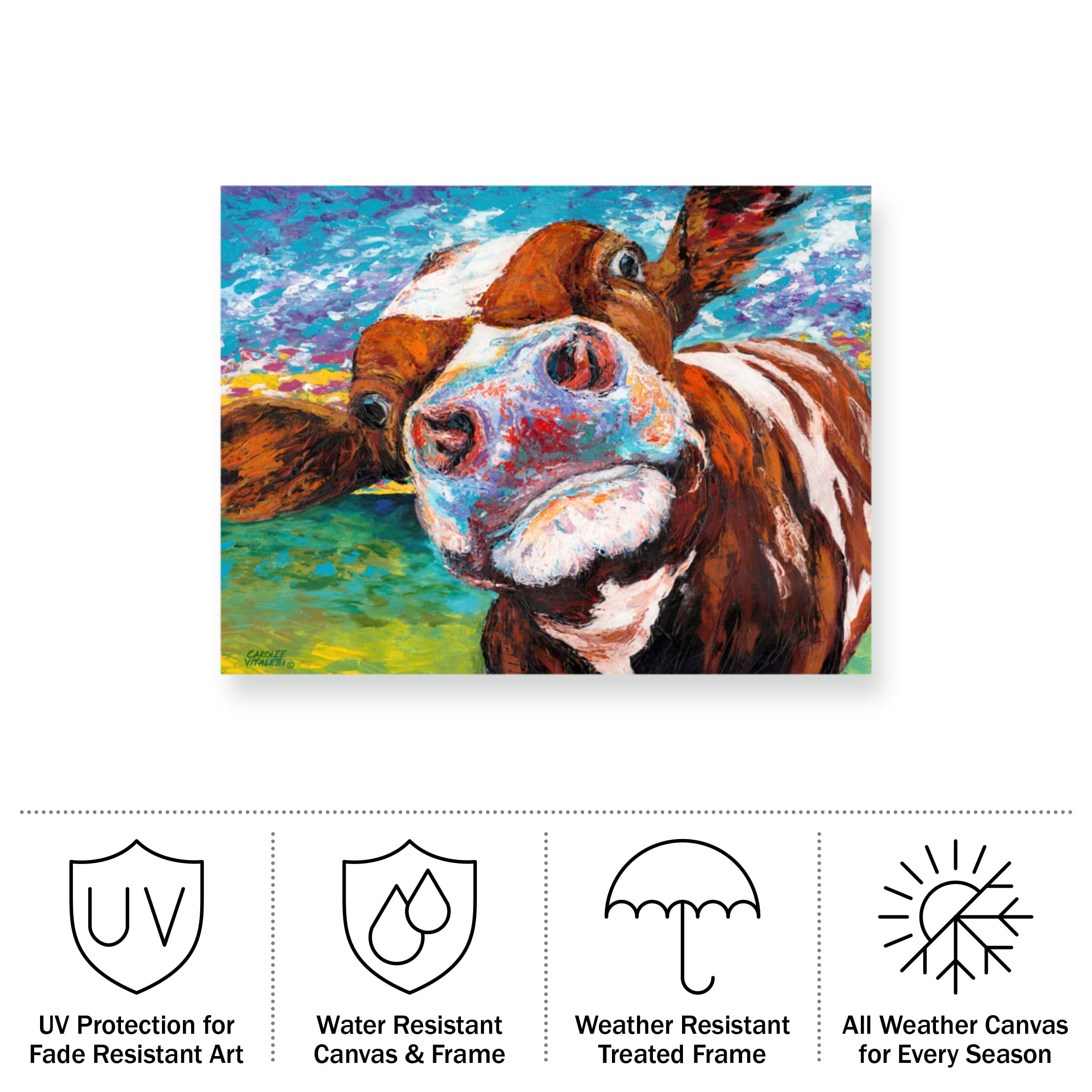 Carolee Vitaletti 'Curious Cow I' Outdoor All-Weather Wall Decor
