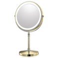 thumbnail image 1 of 8" Gold LED Makeup Mirror - USB Charging, 10X Magnifier, Adjustable Tri-Light Stand, 1 of 4