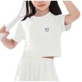 thumbnail image 1 of T-Shirt pour Filles, Col Rond à Manches Courtes, Haut Ample Polyvalent de Sport Décontracté pour Enfants, 1 of 5