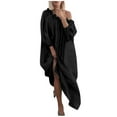 thumbnail image 2 of UTTOASFAY Womens Plus Size Dresses Women Plus Size Daily Casual Dress Open Shoulder Vintage Loose Boho Maxi Dress Black XXXL, 2 of 5
