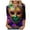 Multicolor, variant on Ashosteey 2024 Mardi Gras Shirt for Women Carnival Themed Outfit Party Tee Mask Graphic 3/4 Sleeve Tunic Tops Crewneck Parade Blouse Tshirt