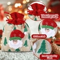 thumbnail image 6 of Cloth Christmas Bags,Christmas Drawstring Doll Gift Bags with Snowman,Reindeer,Santa,Bear Designs,Cute Xmas Cloth Giftbags for Kids Presents Candy,Medium Size Reusable(Santa), 6 of 9