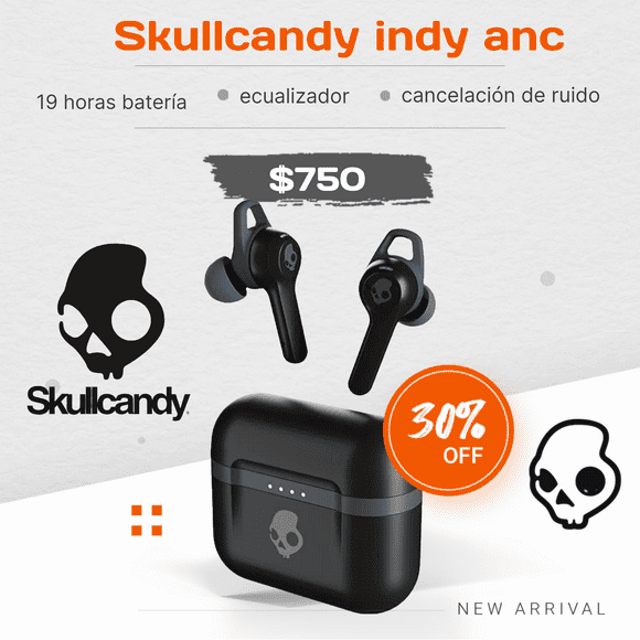 Audífonos Skullcandy Indy Anc cancelación de ruido Bluetooth Venue BT