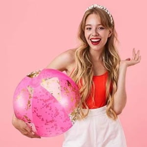 Pelota inflable de lentejuelas con destellos, pelota inflable para playa, juguetes para fiestas en la piscina, pelota de lentejuelas colorida, moderna y duradera