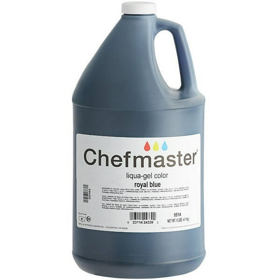 Chefmaster 1 Gallon Royal Blue Liqua-Gel Food Coloring