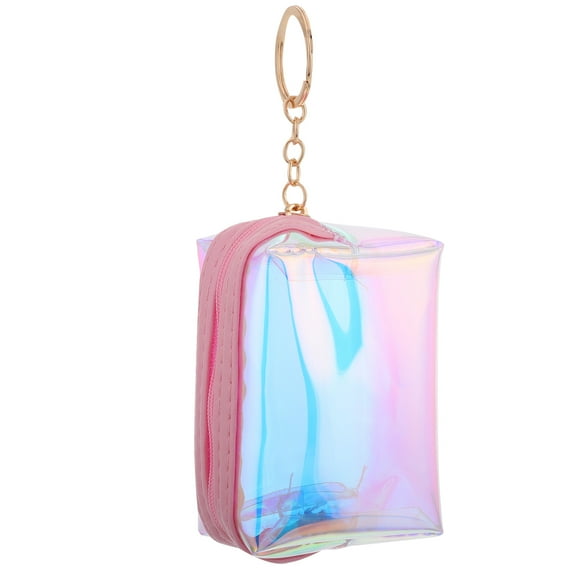 Hytrove Clear Coin Purse Pink PVC For Young Adults 1Set 3.5x2.4x2.2in