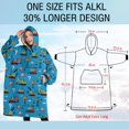 thumbnail image 4 of Oversized Wearable Blanket Hoodie,Cartoon Construction Vehicles Signs Sherpa Blanket Hoodie with Super Pockets,Super Warm Fuzzy Pullover for Women & Men, 4 of 6