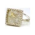 thumbnail image 1 of Bague en Argent Sterling Certifiée Or Rutilisée à la Main en Quartz Taille 10, 1 of 4