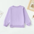thumbnail image 3 of Kucnuzki 2T Toddler Girl Winter Tops Baby Girl Sweatshirt 3T Long Sleeve Casual Sylish Pure Color Round Neck Sweatshirt Purple, 3 of 6