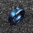 thumbnail image 3 of 8mm Lasa Plated Inner Blue Beveled Silver Tungsten Carbide Rings, 3 of 5