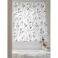 thumbnail image 3 of Gray Leaf Sheer Curtains 72 inches Long, Abstract Countryside Watercolor Botanical Light Filtering Sheer Window Curtains Rod Pocket Voile Drapes for Bedroom Living Room, 52"W x 72"L 2 Panels, 3 of 7