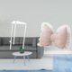 thumbnail image 2 of Mesita de noche,Mesa auxiliar de acrílico transparente,mesa auxiliar transparente de 2 niveles,Cojín con lazo bonito,Almohada con forma de lazo,bonito cojín decorativo con lazo,Funda de, 2 of 8