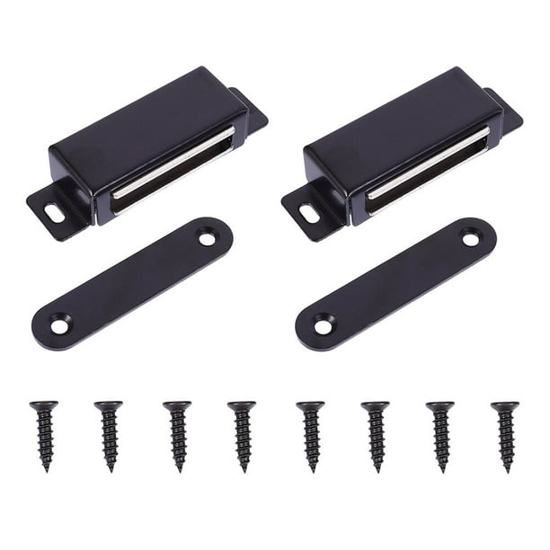 Puerta magnética del imán magnético fuerte de la puerta magnética del acero inoxidable 2pcs (negro)