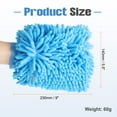 thumbnail image 2 of Uxcell Chenille Microfiber Car Wash Mitts 9" x 5.5" Scratch Free Wash Gloves Absorbent for Car Washing Home Clean Blue, 2 of 7