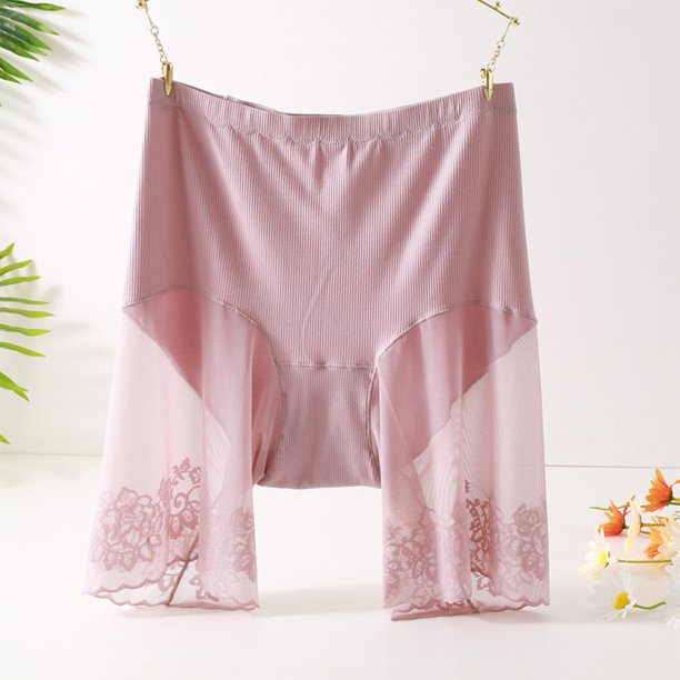 PlusSize Long Leg Anti Chafing Thin Sexy Lace Slip Shorts Thigh Rub