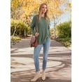 thumbnail image 5 of OALUXE Long Sleeve Shirts for Women Dressy Casual Tunic Tops Crewneck Side Split Lightweight Pullover Sweaters, 5 of 7