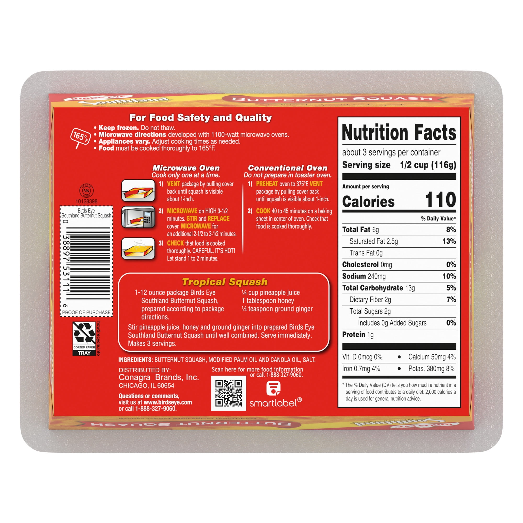 Birds Eye Southland Butternut Squash, Frozen, 12 oz