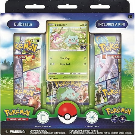 Pokemon Cards - POKEMON GO PIN COLLECTION (Bulbasaur)(1 Pin, 3 Packs & 1 Foil)