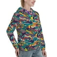 thumbnail image 6 of Fotbe Colorful Carp Streamer Pattern Womens Long Sleeve Hoodie, Pullover Hooded Sweatshirt, Kangaroo Pocket Hoodie with Eye-catching Drawstrings-Large, 6 of 7