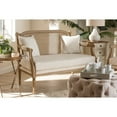 thumbnail image 5 of Baxton Studio Clemence French Provincial Ivory Fabric Upholstered Whitewashed Wood Loveseat, 5 of 5