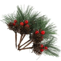 Milisten Frosted Red Berry Stems Christmas Berries Vase Filler 10Pcs
