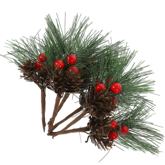 Milisten Frosted Red Berry Stems Christmas Berries Vase Filler 10Pcs